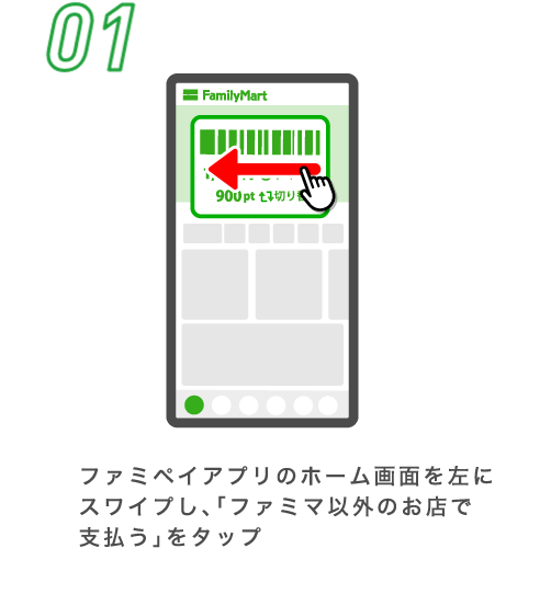 お支払い方法（街のお店）街のお店（ファミリーマート以外）のお支払いはかんたん2STEP