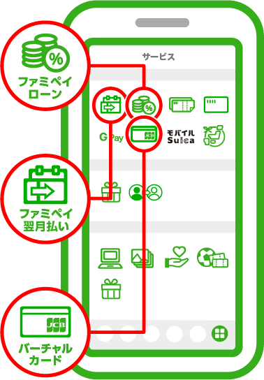 アイコンの中からご希望のサービスをお選びください。