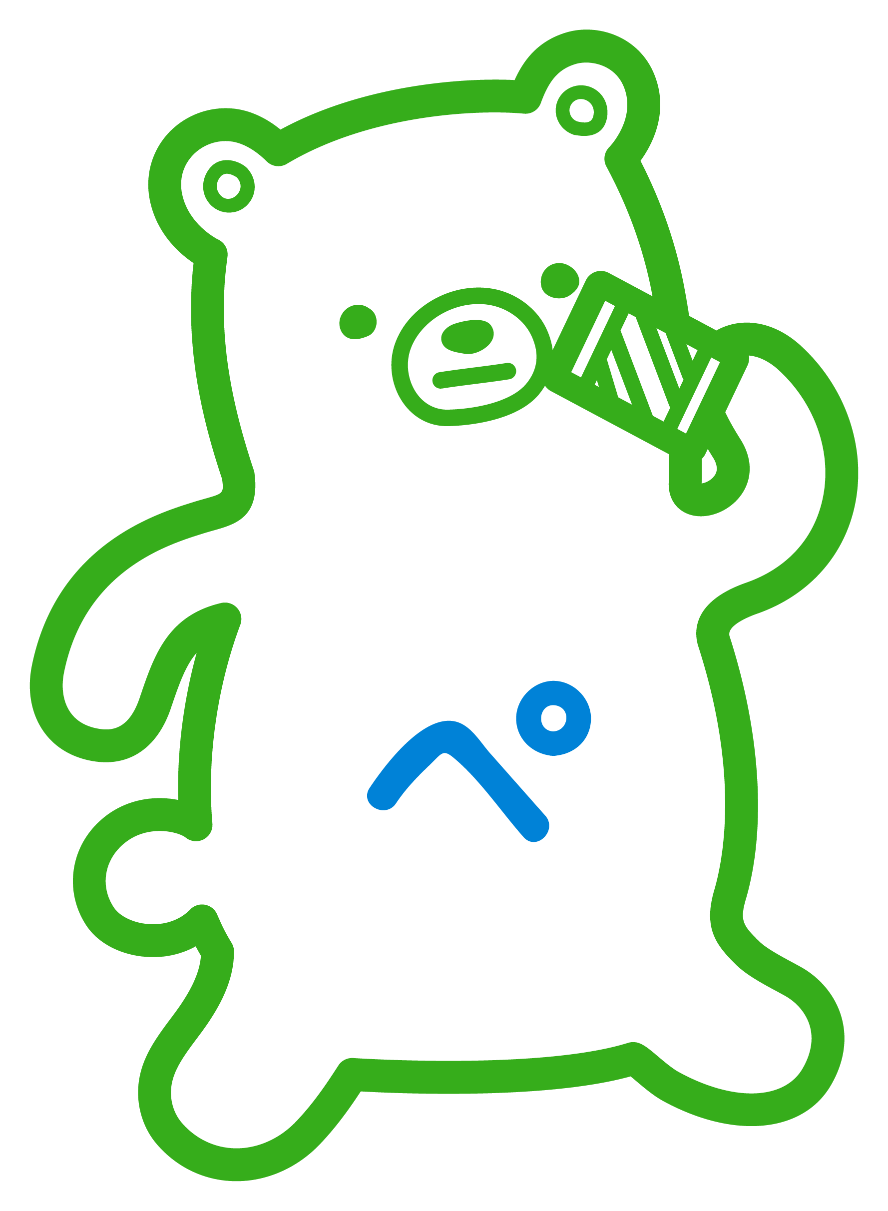 お花がちらほら。春の快適ドライブを楽しむキャラクターのイラスト